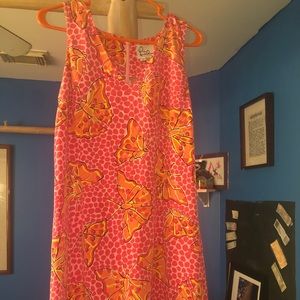 Lily Pullitzer pink and orange butterfly dress